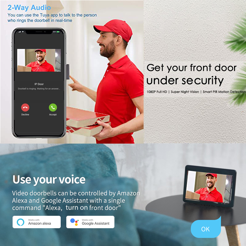 Tuya Smart 1080P Doorbell Came - Smart Home Video Doorbell review and price