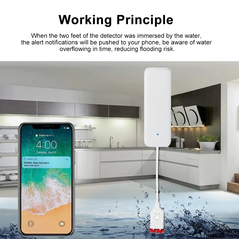 Tuya WiFi Smart Water Leak Sen - Smart Home Water Level Sensor review and price