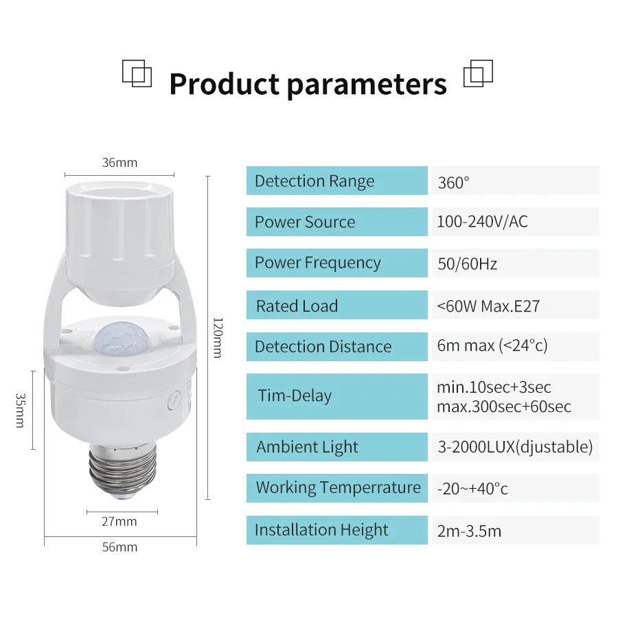 PIR Motion Sensor E27 Bulb Soc - Smart Home Villa review and price